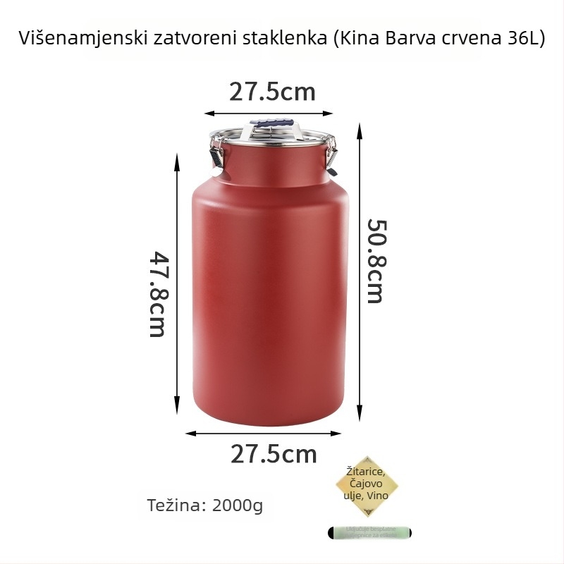 Nerđajući čelični okrugli spremnik za pohranu s kapacitetom 5L+ — spremnik za očuvanje svježine, Hongjunda