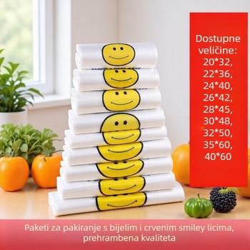 Torbe sa smajlijem – plastično pakiranje za nakit; Porijeklo: Anqing; Marka: Wen su; Dnevna proizvodnja: 10 tona.