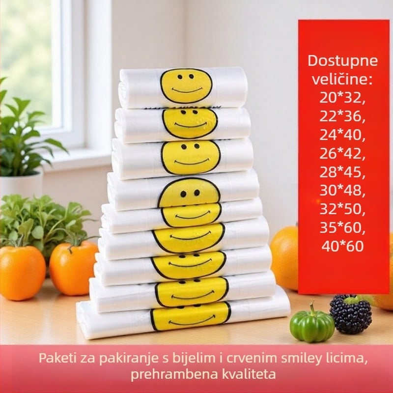 Torbe sa smajlijem – plastično pakiranje za nakit; Porijeklo: Anqing; Marka: Wen su; Dnevna proizvodnja: 10 tona.