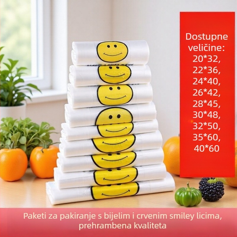 Torbe sa smajlijem – plastično pakiranje za nakit; Porijeklo: Anqing; Marka: Wen su; Dnevna proizvodnja: 10 tona.