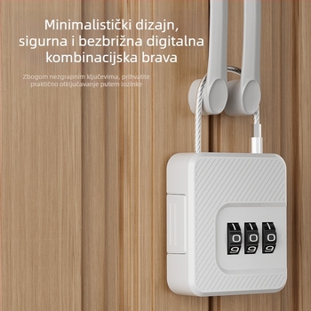 Katanac s kodom, mali katanac za prtljagu — ABS + nerđajući čelik, model F337, debljina šipke 3 mm, razmak šipki 30 mm