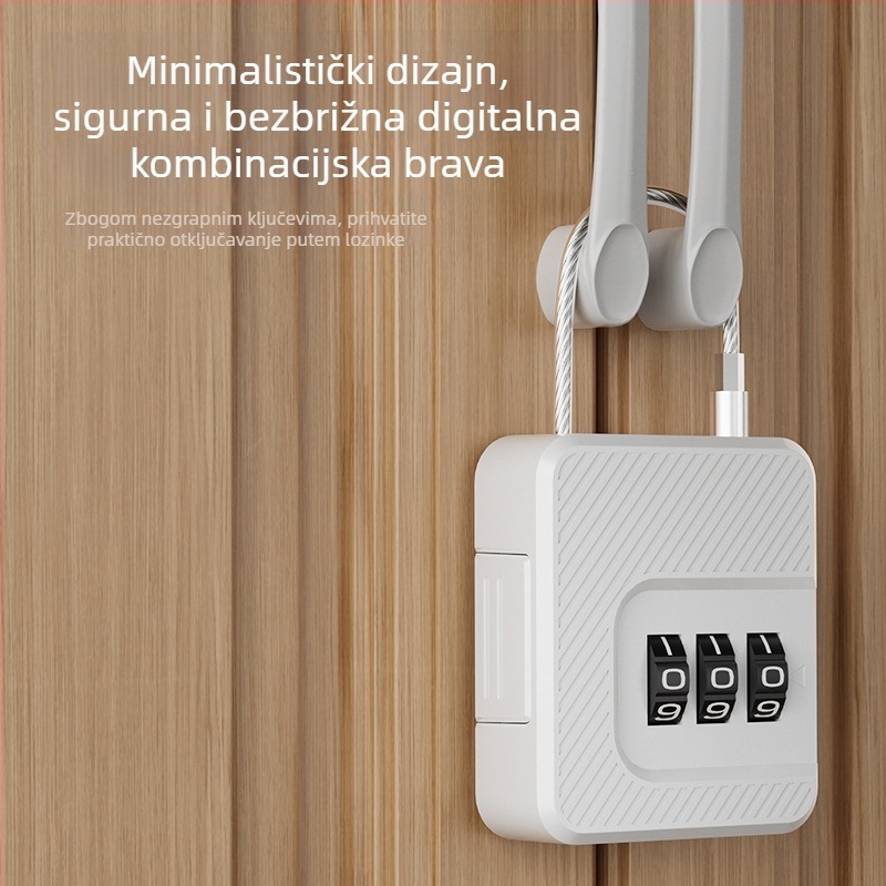 Katanac s kodom, mali katanac za prtljagu — ABS + nerđajući čelik, model F337, debljina šipke 3 mm, razmak šipki 30 mm