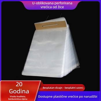 Torba za pakiranje kruha, perforirana PE, zatvorena, može se objesiti, poluprozirna (YY01)