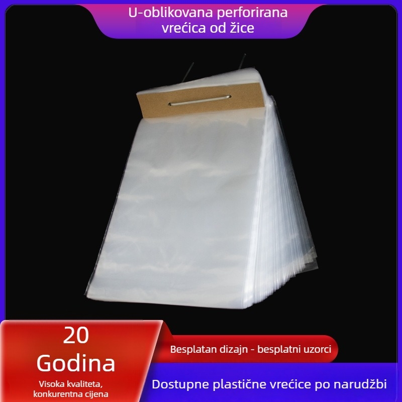 Torba za pakiranje kruha, perforirana PE, zatvorena, može se objesiti, poluprozirna (YY01)