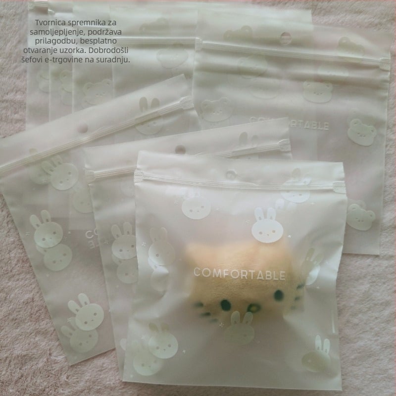 Ling Ling Putna Torba za Pohranu sa Samouzavaranjem, Mat Završna Površina, Slatki Zec i Medvjed Dizajn za Donje Rublje — Broj Artikla 2025072501, Porijeklo Zhejiang Yiwu, Prekogranični Izvoz