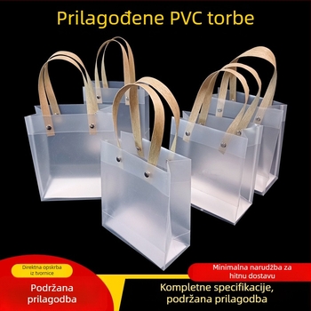 Prozirna PVC torba za pakiranje s matiranom PP ručkom, poklon torba za odjeću i slatkiše