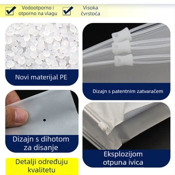 PVC vrećica sa zatvaračem, prozirno pakiranje odjeće, CPE uzorak, višekratno pakiranje odjeće, 3 mm tolerancija