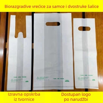Fotodegradirajuće vrećice za jednokratne i dvostruke šalice mliječnog čaja za ponijeti, deblje vrećice za napitke od kave, biološki razgradive plastične vrećice s držačem