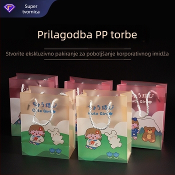 Prozirna PVC torbica za ruku s mat završnim premazom, vodootporan PP plastik; torbica-dar za svadbene bombone, odjeću i nakit.