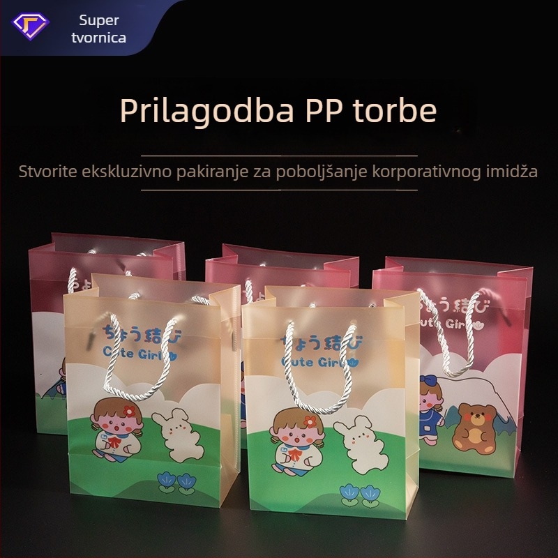 Prozirna PVC torbica za ruku s mat završnim premazom, vodootporan PP plastik; torbica-dar za svadbene bombone, odjeću i nakit.