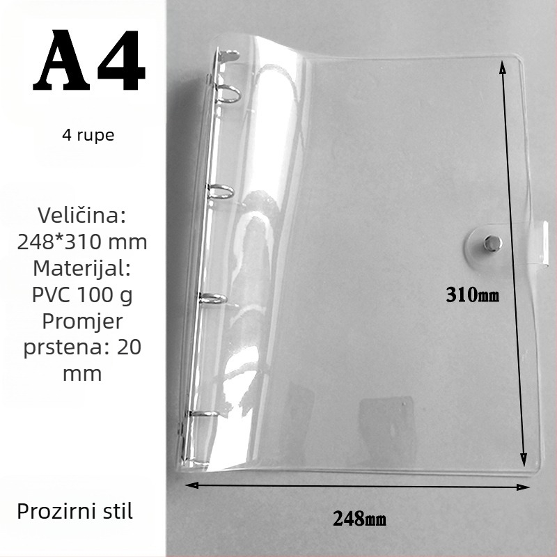 Bilježnica s razdvojenim listovima, srcg g-1922, PVC korica, Dowling papir, težina papira 80–100 g/m²