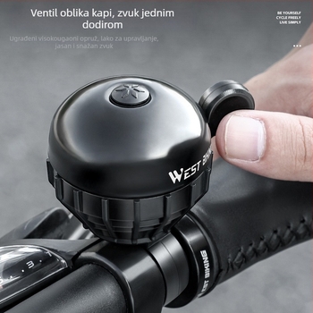 Zvončić za bicikl — aktiviran palcem, aluminijska legura, West Rider, model Yp0706061, dodatak za planinski bicikl