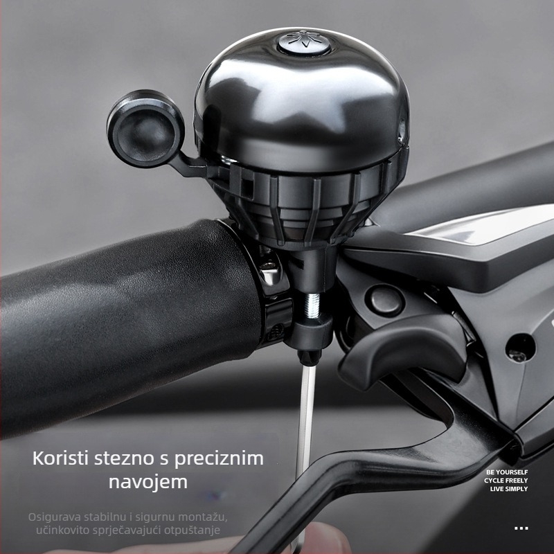 Zvončić za bicikl — aktiviran palcem, aluminijska legura, West Rider, model Yp0706061, dodatak za planinski bicikl