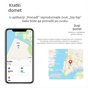 Anti-gubitnički tražitelj za Find My | Kompatibilno s iOS | Model NLT-10B | Baterija 240 mAh | Težina 10 g | Materijal PC-ABS