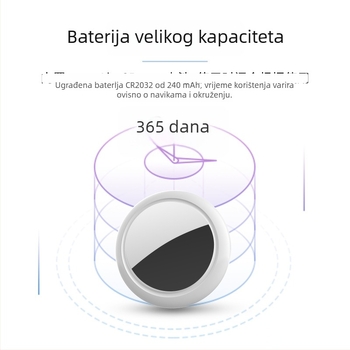 Anti-gubitnički tražitelj za Find My | Kompatibilno s iOS | Model NLT-10B | Baterija 240 mAh | Težina 10 g | Materijal PC-ABS