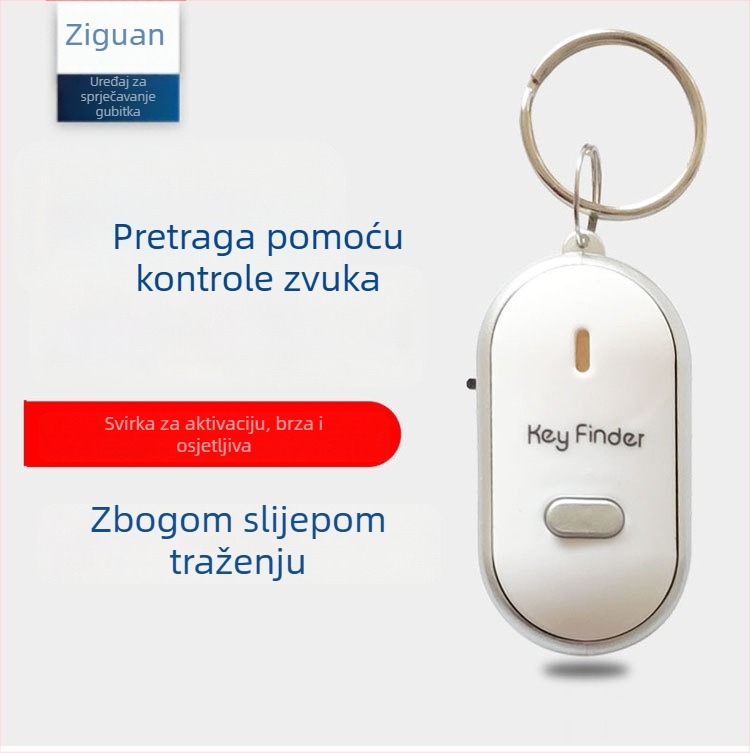 Inteligentni privjesak za ključeve s glasovnim upravljanjem i alarmom protiv gubitka s mogućnošću lociranja, metalna konstrukcija, univerzalna kompatibilnost