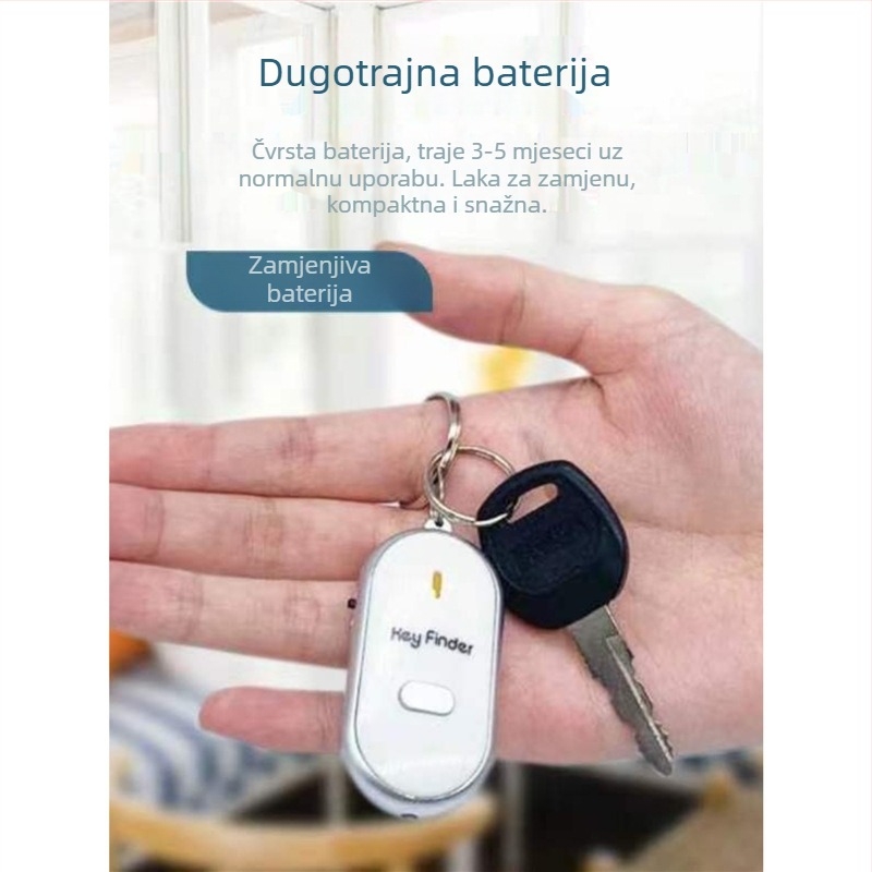 Inteligentni privjesak za ključeve s glasovnim upravljanjem i alarmom protiv gubitka s mogućnošću lociranja, metalna konstrukcija, univerzalna kompatibilnost