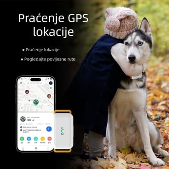 GPS tracker za pse 4G za velike pse – anti-lost narukvica s PC kućištem; litij baterija; dimenzije 70×35×22 mm; točnost GPS ≤10 m