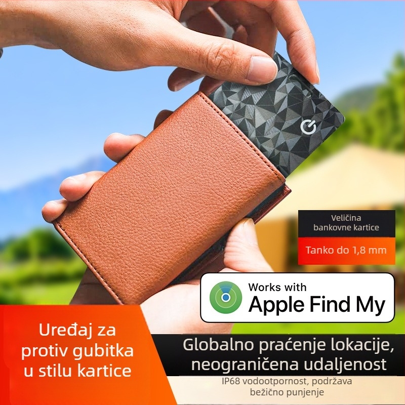 Kartični pametni tracker protiv gubitka za iOS, vodootporan, domet 30 m, težina 13 g