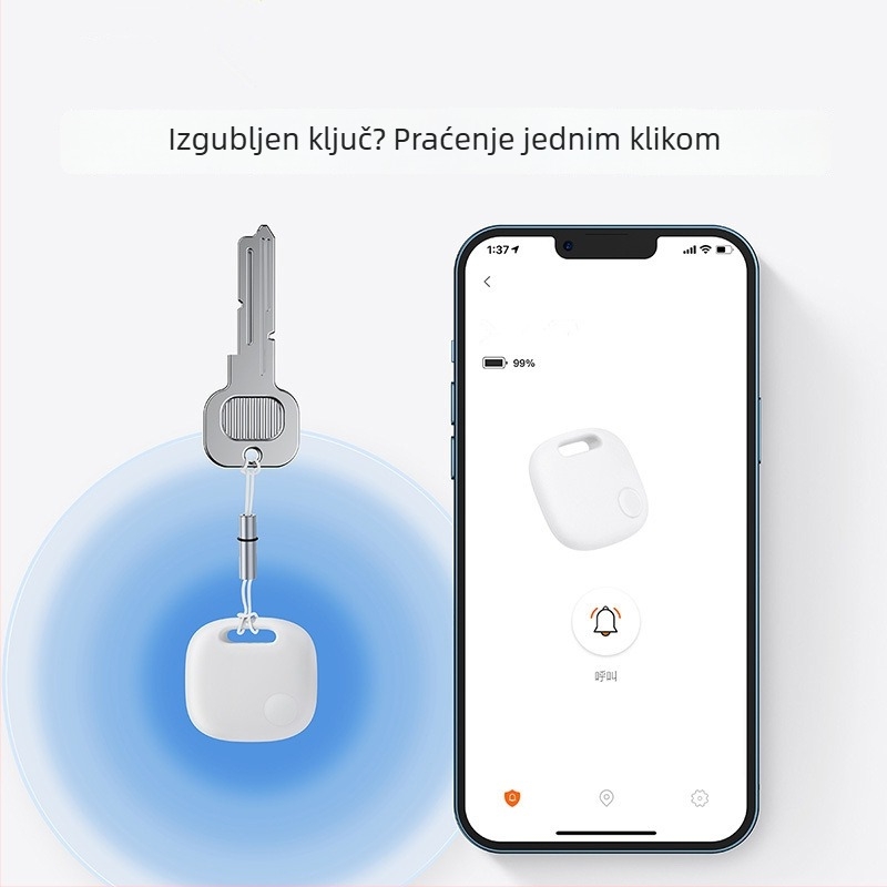 Baseus Bluetooth pametni tracker za sprječavanje gubitka BS-BF001, GPS pozicioniranje, domet 30m, iOS kompatibilno, PC kućište