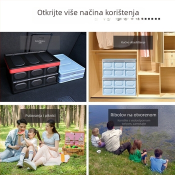Sklopiva kutija za skladištenje u automobilu, polipropilen, kapacitet 50 L, ispis logotipa, mogućnost prilagodbe