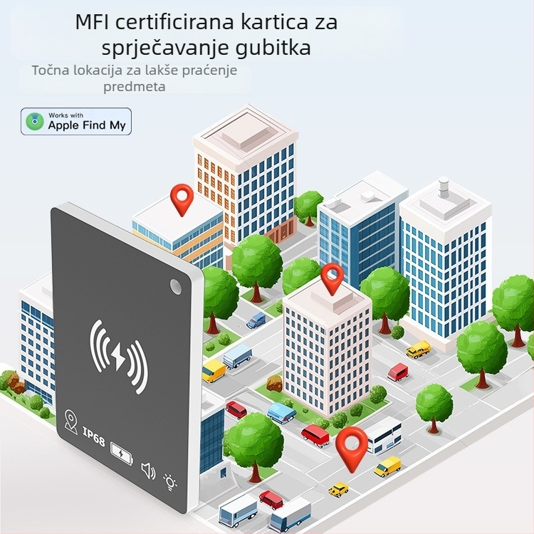 Guolink Anti-lost tracker s bežičnim dometom 15 m, baterija 80 mAh, Android NFC, nošenje u novčaniku, ABS+PVC kućište