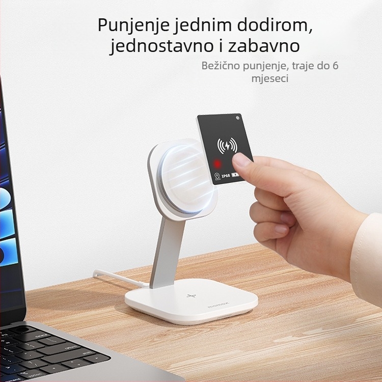 Guolink Anti-lost tracker s bežičnim dometom 15 m, baterija 80 mAh, Android NFC, nošenje u novčaniku, ABS+PVC kućište