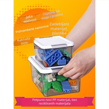 Prozirna mini kutija za LEGO dijelove – mali organizator s poklopcem