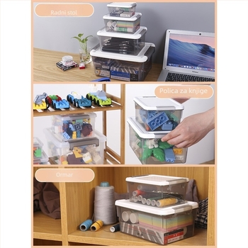 Prozirna mini kutija za LEGO dijelove – mali organizator s poklopcem
