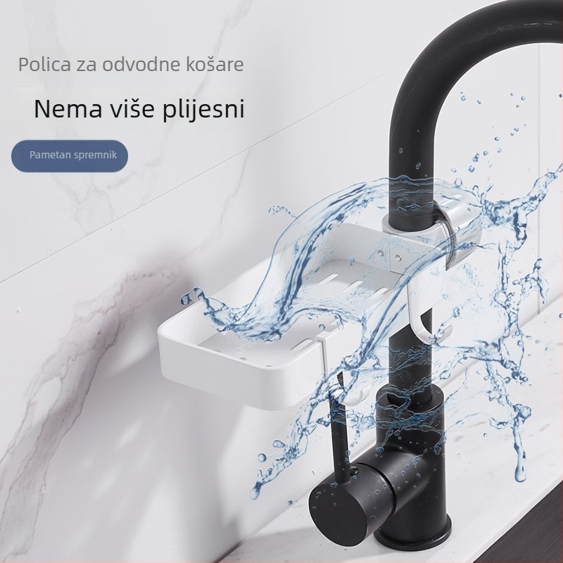 Aluminijski kuhinjski regaļ za pohranu s rotirajućim dizajnom, otporan na vlagu, pričvršćivanje na zid usisavanjem, za kuhinju i kupaonicu