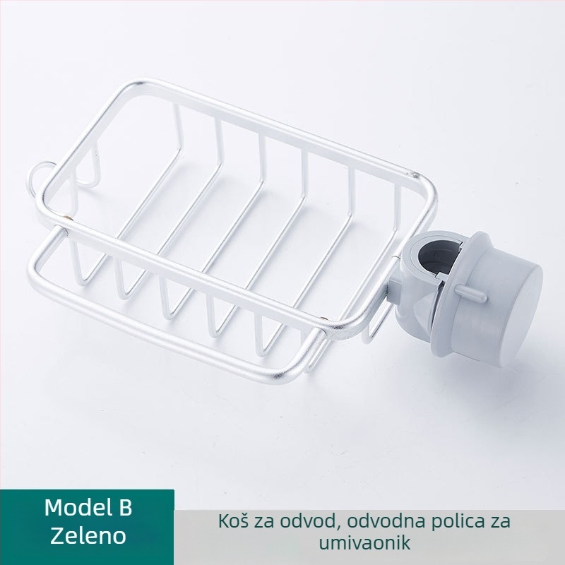 Aluminijski kuhinjski regaļ za pohranu s rotirajućim dizajnom, otporan na vlagu, pričvršćivanje na zid usisavanjem, za kuhinju i kupaonicu
