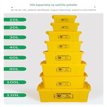 Kutija za prijevoz medicinskog otpada — PP plastika, otporna na prašinu, prijenosna s kotačićima, model TBT