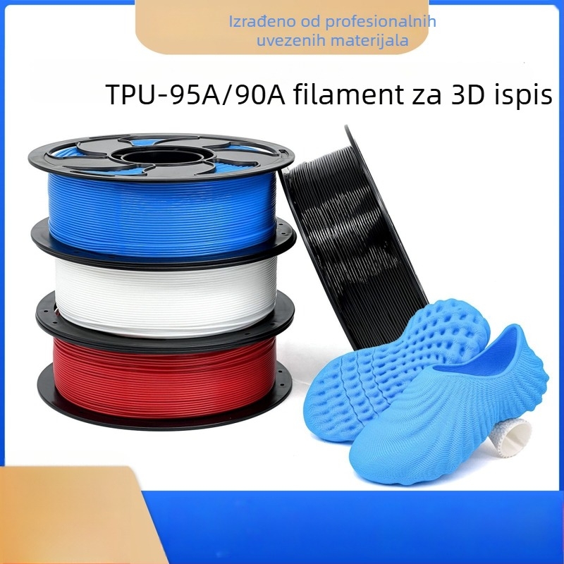 TPU vlakno za 3D ispis, fleksibilan materijal 90A/95A, kružni presjek, gustoća 1.25, za papuče i uloške, 1kg kolut