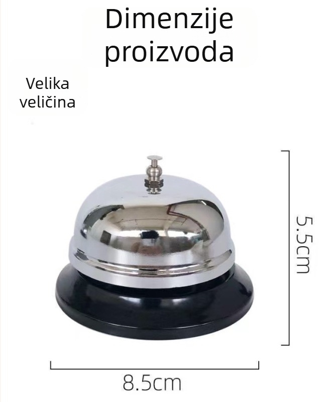 Zvon za poslugu hrane od nehrđajućeg čelika, pogodna za kuhinju i bar, mogućnost prilagođavanja logotipa.