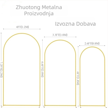 Željezni svadbeni luk kao pozadina za binu uz držač cvijeća