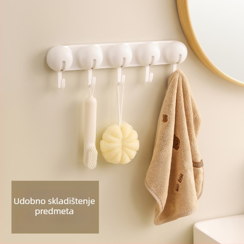 Kuka s vakuumskim držačem za kuhinju i kupaonicu, bez bušenja, ABS materijal, jednodijelna kuka, moderni minimalistički stil, nosivost 3–5 kg