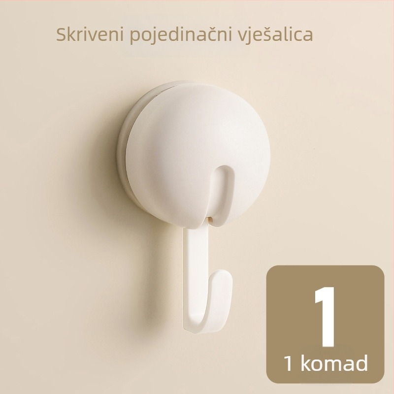 Kuka s vakuumskim držačem za kuhinju i kupaonicu, bez bušenja, ABS materijal, jednodijelna kuka, moderni minimalistički stil, nosivost 3–5 kg