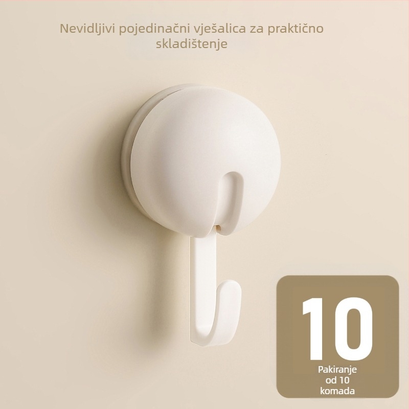 Kuka s vakuumskim držačem za kuhinju i kupaonicu, bez bušenja, ABS materijal, jednodijelna kuka, moderni minimalistički stil, nosivost 3–5 kg