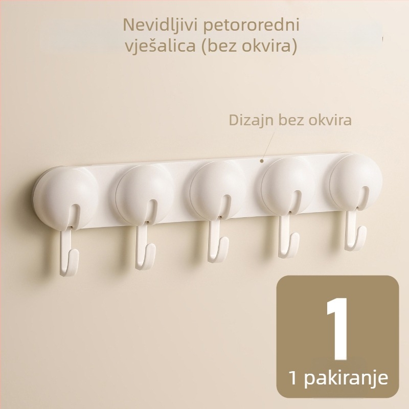 Kuka s vakuumskim držačem za kuhinju i kupaonicu, bez bušenja, ABS materijal, jednodijelna kuka, moderni minimalistički stil, nosivost 3–5 kg