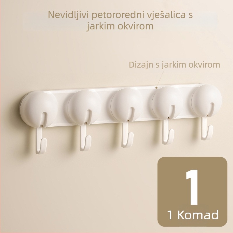 Kuka s vakuumskim držačem za kuhinju i kupaonicu, bez bušenja, ABS materijal, jednodijelna kuka, moderni minimalistički stil, nosivost 3–5 kg