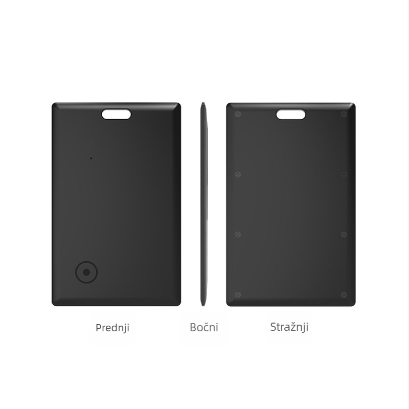 Bežični lokator kartica za novčanik s putovnicom, anti-gubitak, ultra-tanki tražilac predmeta — 240 mAh, kompatibilan s iOS-om, ABS, domet unutar 10–20 m, vani 20–50 m