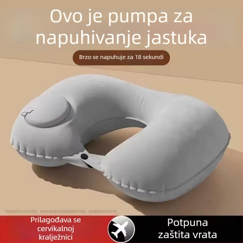 Jingcheng Nadahni putni jastuk za vrat, U-oblik, TPU zračna vrećica, napunjen plinom, lagan, do 0,5 kg
