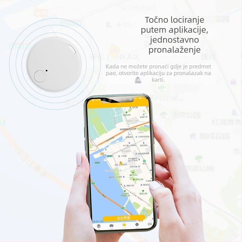 Mali Bluetooth tracker za ključeve i novčanik, dvosmjerni alarm za lociranje, model Y02, Bluetooth veza, domet 15 m, baterija 230 mAh, ABS materijal