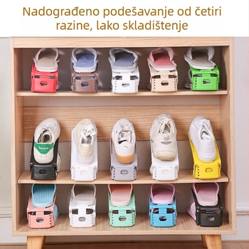Plastični stalak za cipele, dvostruki sloj, prilagodljiv, odvojiv, PP materijal