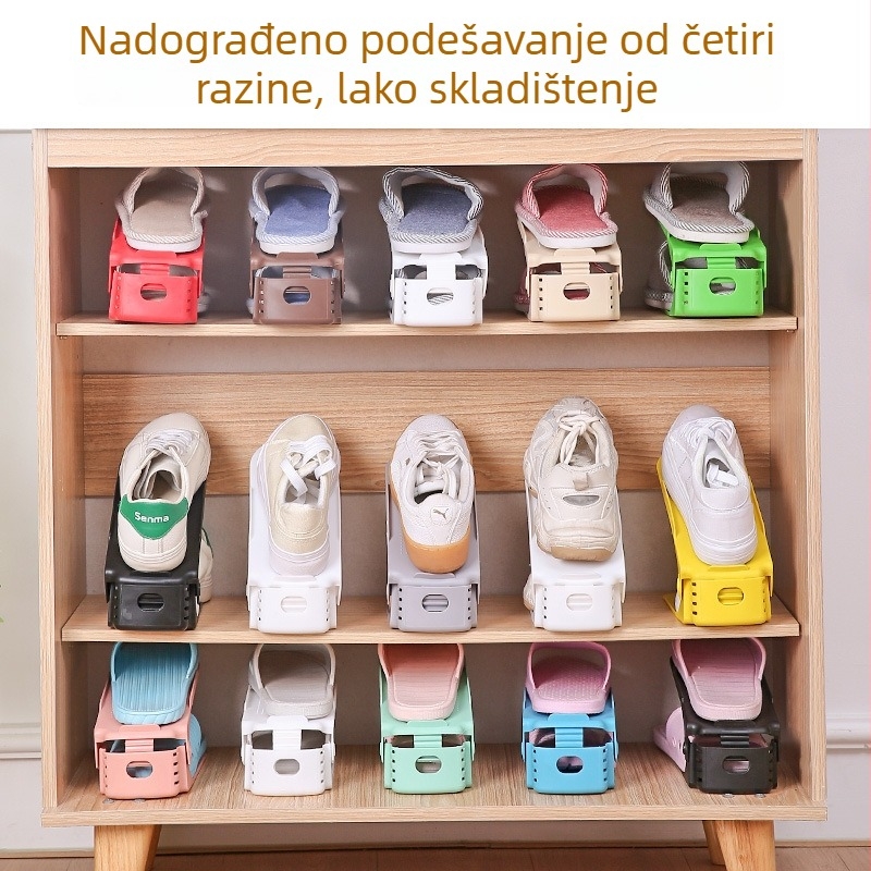 Plastični stalak za cipele, dvostruki sloj, prilagodljiv, odvojiv, PP materijal