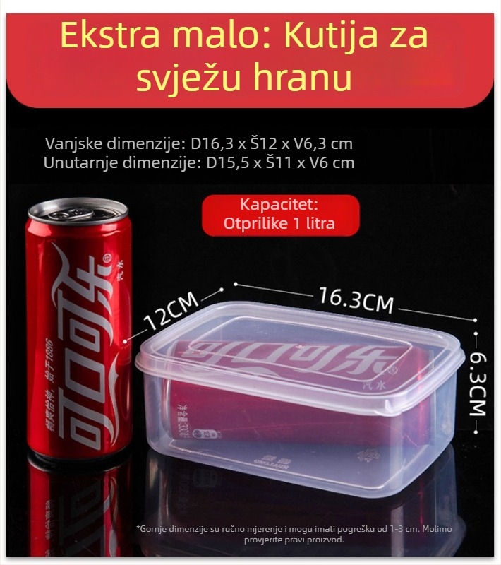 Prozirna plastična kutija za pohranu, prehrambene kvalitete, s čvrstim zatvaranjem, za hladnjak, PP materijal