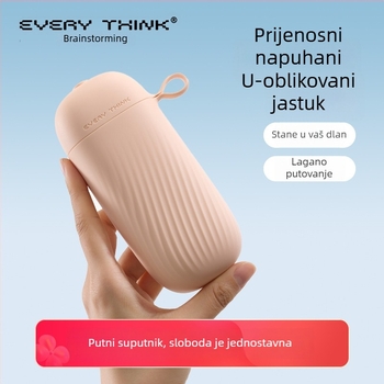 EVERYTHINK U-oblik putni jastuk s memory pjenom, tkanina Spandex pamuk, lagan ispod 0,5 kg