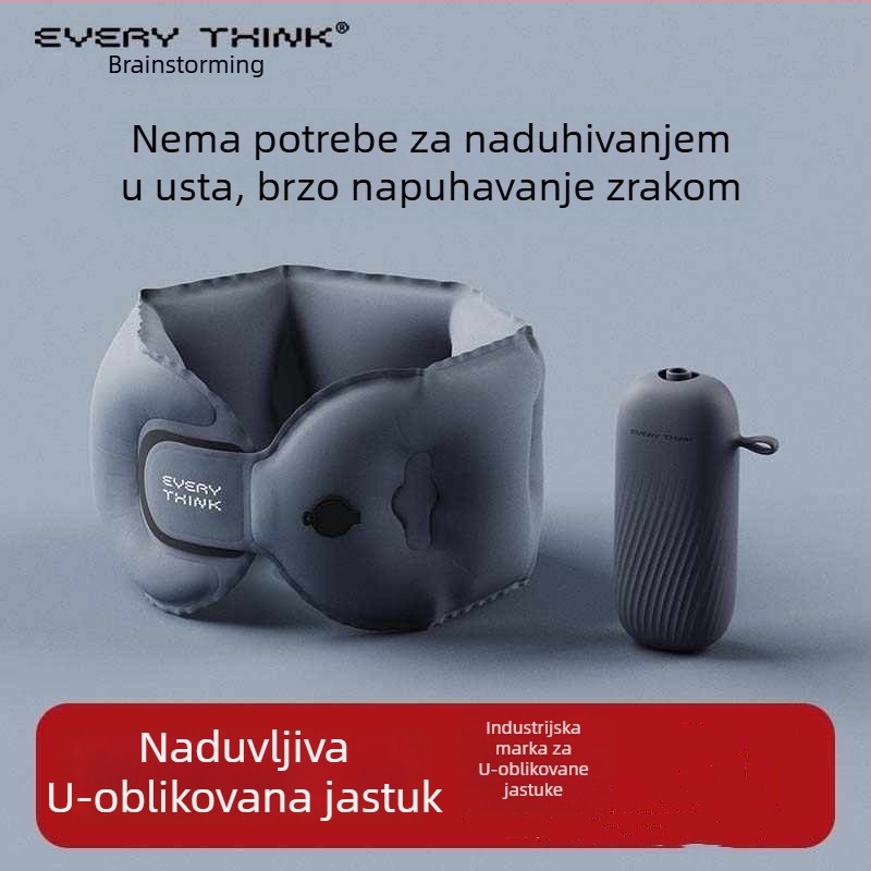 EVERYTHINK U-oblik putni jastuk s memory pjenom, tkanina Spandex pamuk, lagan ispod 0,5 kg