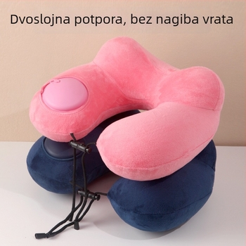 Putni nadmoući jastuk za vrat u obliku U, Crystal velvet tkanina, težina do 0.5 kg, za odrasle