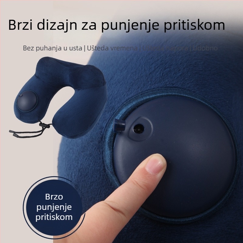 Putni nadmoući jastuk za vrat u obliku U, Crystal velvet tkanina, težina do 0.5 kg, za odrasle